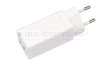 AC65-05 original Asus USB-C GaN-AC-adapter 65.0 Watt EU wallplug white small 65W 2-port GaN adapter wall plug