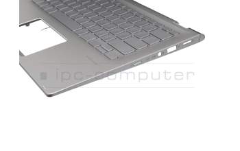 AEBKRG00010 original Quanta keyboard incl. topcase DE (german) silver/silver with backlight