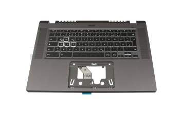 AEZBRG00010 original Acer keyboard incl. topcase DE (german) black/white/grey with backlight