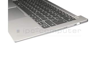 AM171000290 original Lenovo keyboard incl. topcase DE (german) grey/silver with backlight (fingerprint)