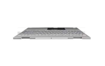 AM2UU000640 original HP keyboard incl. topcase DE (german) silver/silver with backlight (DSC Grafik)