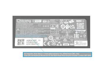 Acer Aspire 14 (A14-51GM) original AC-adapter 90.0 Watt square