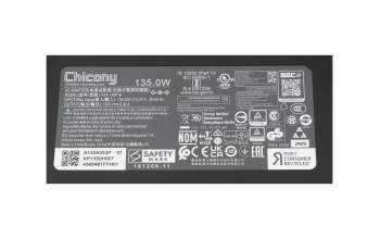 Acer ConceptD 3 Pro (CN314-73P) original AC-adapter 135.0 Watt normal