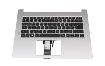 Alternative for 6B.HUSN8.020 original Acer keyboard incl. topcase DE (german) black/silver with backlight