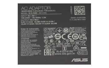 Asus ExpertBook B1 B1502CBA original USB-C AC-adapter 65.0 Watt