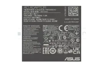 Asus Transformer 3 Pro T303UA original USB-C AC-adapter 45.0 Watt