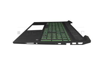 BJKVD3AF7FJ035 original HP keyboard incl. topcase DE (german) black/green/black with backlight