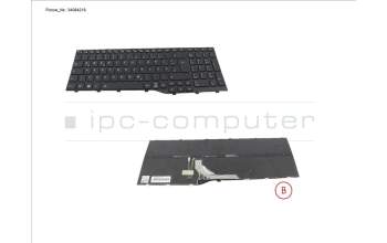 Fujitsu CP825849-XX KEYBOARD BLACK W/ BL GERMANY WIN10&11