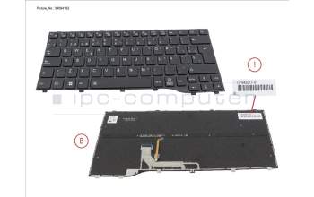Fujitsu CP842077-XX KEYBOARD BLACK W/ BL SPAIN (NEW_FN)
