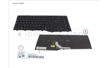 Fujitsu CP842253-XX KEYBOARD BLACK W/ BL SPAIN (NEW_FN)