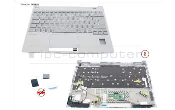 Fujitsu CP846393-XX UPPER ASSY INCL. KB SPAIN WHITE W/ PV