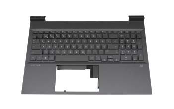 EAG3M009A1N original HP keyboard incl. topcase DE (german) grey/grey with backlight