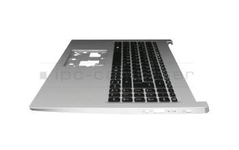 EAZAU002020 original Acer keyboard incl. topcase DE (german) black/silver with backlight