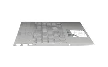 EBG7E001010-1 original HP keyboard incl. topcase DE (german) silver/silver with backlight (GTX graphics card)