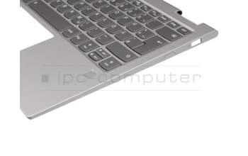 ET279000300 original Lenovo keyboard incl. topcase DE (german) grey/silver with backlight