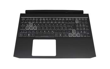ET3AU000600QSD1 original Acer keyboard incl. topcase DE (german) black/white/black with backlight