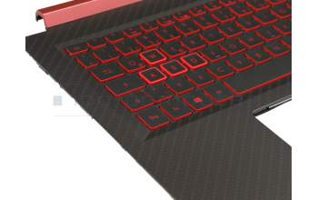 FA290000201 original Acer keyboard incl. topcase DE (german) black/red/black with backlight (Nvidia 1050)