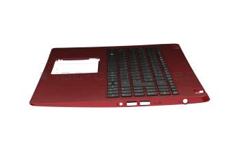 FA2CE000220 original Acer keyboard incl. topcase DE (german) black/red with backlight