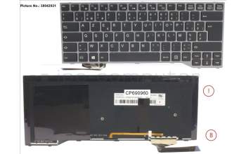Fujitsu FUJ:CP690960-XX KEYBOARD BLACK W/ BL BELGIUM