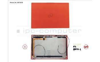 Fujitsu FUJ:CP775910-XX LCD BACK COVER RED NON TOUCH W/CAM