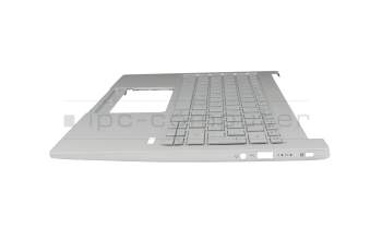 HQ20720681007 original Acer keyboard incl. topcase CH (swiss) silver/silver with backlight