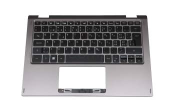 HQ21014650000 original Acer keyboard incl. topcase CH (swiss) black/grey
