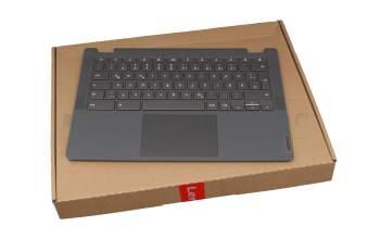 HQ21015219000 original Lenovo keyboard incl. topcase DE (german) grey/gold