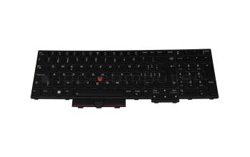 Keyboard CH (swiss) black/black matte with backlight and mouse-stick original suitable for Lenovo ThinkPad L15 Gen 1 (20U3/20U4)