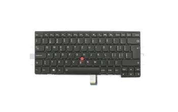 Keyboard CH (swiss) black/black matte with backlight and mouse-stick original suitable for Lenovo ThinkPad T450s (20BX/20BW)