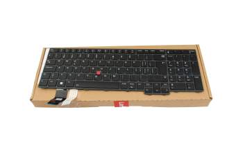 Keyboard CH (swiss) black/black with backlight and mouse-stick original suitable for Lenovo P16v Gen 1 (21FC/21FD)