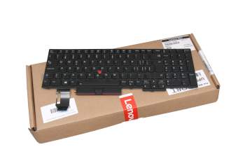 Keyboard CH (swiss) black/black with backlight and mouse-stick original suitable for Lenovo ThinkPad E580 (20KS/20KT)