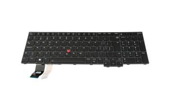 Keyboard CH (swiss) black/black with backlight and mouse-stick original suitable for Lenovo ThinkPad P16v G2 (21KX/21KY)