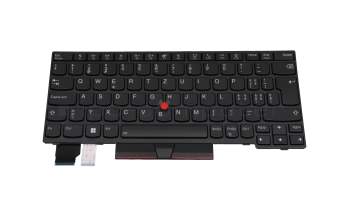 Keyboard CH (swiss) black/black with backlight and mouse-stick original suitable for Lenovo ThinkPad X13 (20T2/20T3)