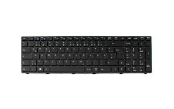 Keyboard DE (german) black/black matte with backlight (N75) original suitable for Clevo N550x