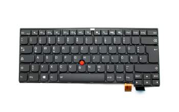 Keyboard DE (german) black/black matte with backlight and mouse-stick original suitable for Lenovo ThinkPad 13 (20GJ)