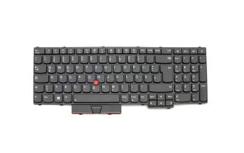 Keyboard DE (german) black/black matte with backlight and mouse-stick original suitable for Lenovo ThinkPad P71 (20HK/20HL)