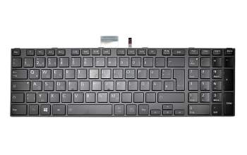 Keyboard DE (german) black/black matte with backlight original suitable for Toshiba Satellite C855D