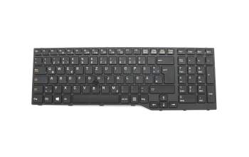 Keyboard DE (german) black/black matte with mouse-stick original suitable for Fujitsu LifeBook E557