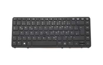 Keyboard DE (german) black/black matte with mouse-stick original suitable for HP EliteBook 840 G1