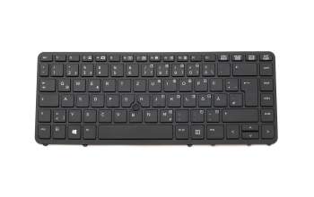 Keyboard DE (german) black/black matte with mouse-stick original suitable for HP ZBook 15u G2