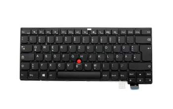 Keyboard DE (german) black/black matte with mouse-stick original suitable for Lenovo ThinkPad 13 (20GJ)