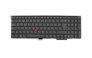Keyboard DE (german) black/black matte with mouse-stick original suitable for Lenovo ThinkPad L570 (20J8/20J9)