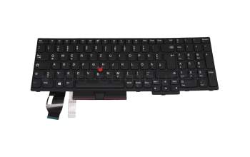 Keyboard DE (german) black/black matte with mouse-stick original suitable for Lenovo ThinkPad P15s Gen 2 (20W6/20W7)