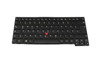 Keyboard DE (german) black/black matte with mouse-stick original suitable for Lenovo ThinkPad T440 (20B7/20B6)