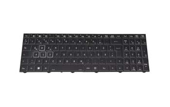 Keyboard DE (german) black/black with backlight (Gaming) original suitable for Clevo NP70P