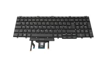 Keyboard DE (german) black/black with backlight and mouse-stick original suitable for Dell Precision 15 (3541)