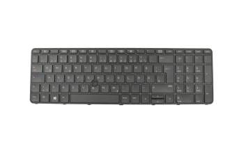 Keyboard DE (german) black/black with backlight and mouse-stick original suitable for HP ProBook 650 G3