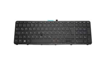 Keyboard DE (german) black/black with backlight and mouse-stick original suitable for HP ZBook 15 G2