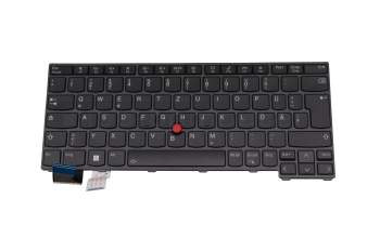 Keyboard DE (german) black/black with backlight and mouse-stick original suitable for Lenovo ThinkPad L13 Gen 3 (21B3/21B4)