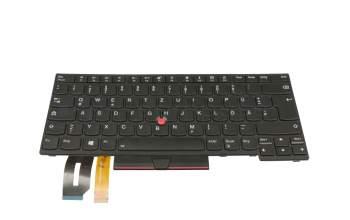 Keyboard DE (german) black/black with backlight and mouse-stick original suitable for Lenovo ThinkPad L390 (20NR/20NS)